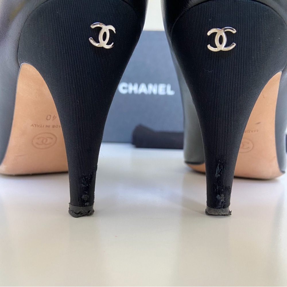 Chanel Lambskin Booties with Grosgrain heel - Picture 8 of 10